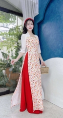 Áo Dài Cổ Vuông Leo AD1592 (áo lẻ)