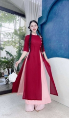 Áo Dài Chiffon 4T Ngọc Đôi 130cm AD1575 (áo lẻ)