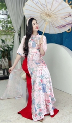 Áo Dài Vân Gấm Lồng Đèn AD1562 (áo lẻ)