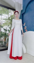 Áo Dài Lư Lưới Cúc Bọc AD8027 (áo lẻ)