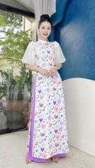 Áo Dài Cổ Xéo Bí Bo AD1404 (áo lẻ)