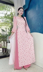 Áo Dài Cổ Sen Line Ngang AD1577 (áo lẻ)