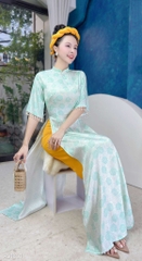Áo Dài Hoa Hồng Thủy Tinh AD1601 (áo lẻ)