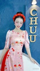 Áo Dài Cổ Thuyền Ngọc Lựu AD1600 (áo lẻ)
