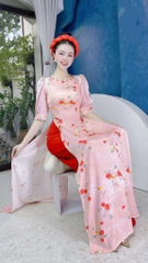 Áo Dài Cổ Thuyền Ngọc Lựu AD1600 (áo lẻ)