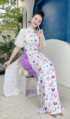 Áo Dài Cổ Xéo Bí Bo AD1404 (áo lẻ)