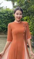 Áo Dài Chiffon 4T Ngọc Đôi 130cm AD1575 (áo lẻ)