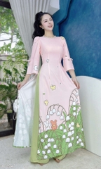 Áo Dài Linh Lan Và Gấu AD1547 (áo lẻ)