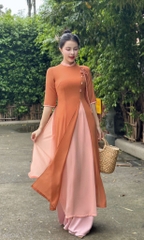 Áo Dài Chiffon 4T Ngọc Đôi 130cm AD1575 (áo lẻ)