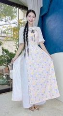 Áo Dài Cổ Sen Tay Tuyết AD1658 (áo lẻ)