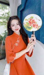 Áo Dài Bông Sen 3 Cánh AD1622 (áo lẻ)