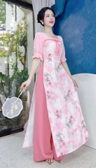 Áo Dài Màu Nước Nơ Nhung AD1656 (áo lẻ)