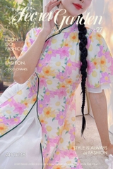 Áo Dài 3T Hoa Nước AD1638 (áo lẻ)