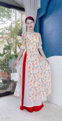 Áo Dài 4T Ren Giọt Mưa AD1595 (áo lẻ)
