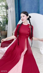 Áo Dài Chiffon 4T Ngọc Đôi 130cm AD1575 (áo lẻ)