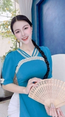 Áo Dài Tằm Dây VyVy AD1641 (áo lẻ)