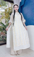 Áo Dài 4T Tay Tuyết 128cm AD1657 (áo lẻ)