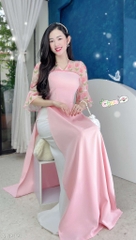 Áo Dài Cổ V tay Xòe AD1565 (áo lẻ)