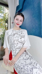 Áo Dài Tay Tơ Music AD1646 (áo lẻ)
