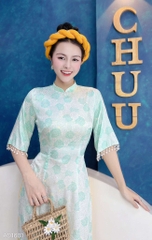 Áo Dài Hoa Hồng Thủy Tinh AD1601 (áo lẻ)