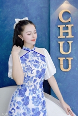 Áo Dài 4T Viền Tam Giác AD1554 (áo lẻ)