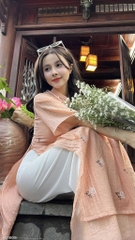 Áo Dài Suông Tơ Gãy 125cm 4T AD1609 (áo lẻ)
