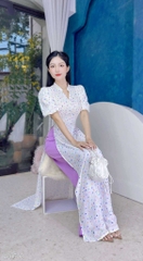 Áo Dài Cổ Kim Cương Bi AD1508 (áo lẻ)