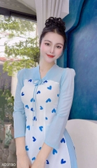 Áo Dài Hoa 4 Cánh AD9190 (áo lẻ)
