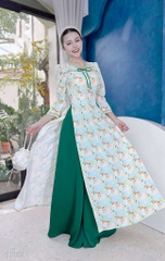 Áo Dài Cổ Tim Cầu Vồng AD1670 (áo lẻ)