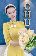 Áo Dài Cổ Lệch Nụ Tulip AD1667 (áo lẻ)