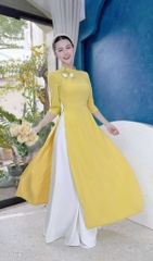 Áo Dài Cổ Lệch Nụ Tulip AD1667 (áo lẻ)