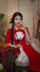 Áo Dài Mặt Trăng Đính Hoa AD1671 (áo lẻ)