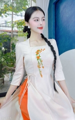 Áo Dài Chùm Hoa Đong Đưa AD1655 (áo lẻ)