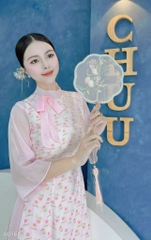 Áo Dài Cành Vàng Lá Ngọc AD1604 (áo lẻ)