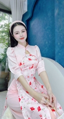 Áo Dài Gấm Phối Khoác AD1618 (áo lẻ)