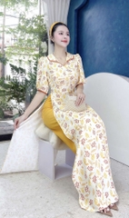 Áo Dài Cổ Lật Bầu Viền Lé AD1587 (áo lẻ)
