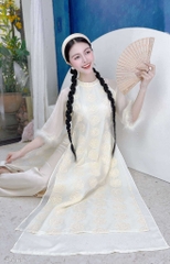 Áo Dài 4T Tay Tuyết 128cm AD1657 (áo lẻ)