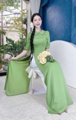 Áo Dài Cổ Sen Tà Ngọc AD1664 (áo lẻ)