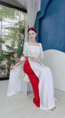 Áo Dài Lư Lưới Cúc Bọc AD8027 (áo lẻ)