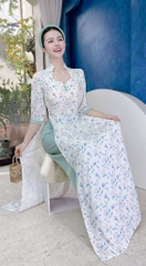 Áo Dài Cổ Ngũ Giác AD1663 (áo lẻ)