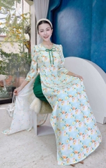 Áo Dài Cổ Tim Cầu Vồng AD1670 (áo lẻ)