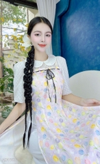 Áo Dài Cổ Sen Tay Tuyết AD1658 (áo lẻ)