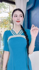Áo Dài Tằm Dây VyVy AD1641 (áo lẻ)