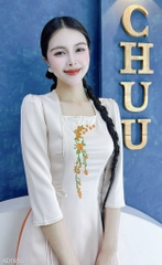 Áo Dài Chùm Hoa Đong Đưa AD1655 (áo lẻ)