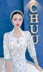 Áo Dài Cổ Ngũ Giác AD1663 (áo lẻ)