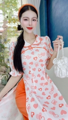 Áo Dài Cổ Sen Sao Mộc AD9255