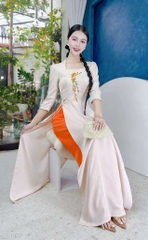 Áo Dài Chùm Hoa Đong Đưa AD1655 (áo lẻ)