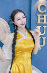 Áo Dài Saphia Kimono AD1684 (áo lẻ) - Vàng