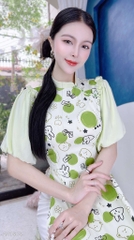 Áo Dài Cổ Xéo Bí Bo AD1404 (áo lẻ)