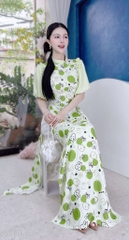 Áo Dài Cổ Xéo Bí Bo AD1404 (áo lẻ)